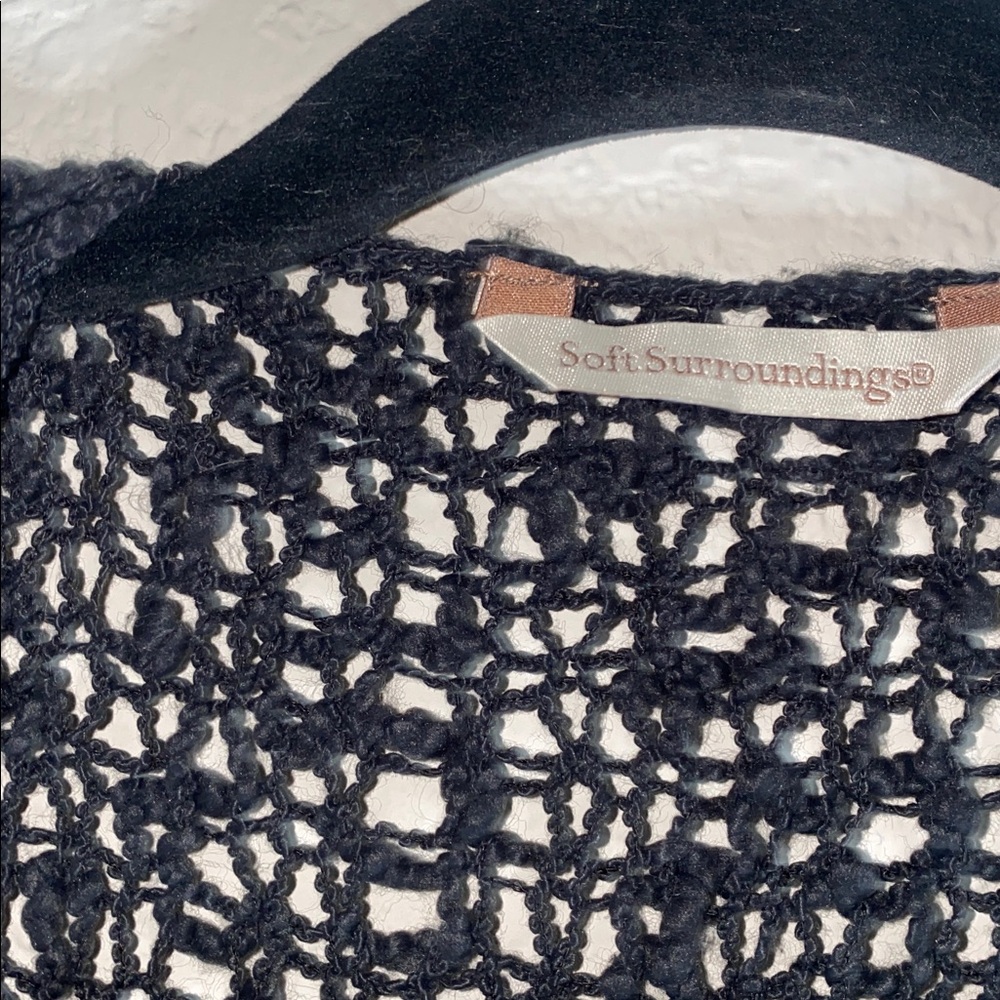 🪼Soft Surroundings Charcoal Grey Knitted high low Cardigan! - Picture 4 of 10